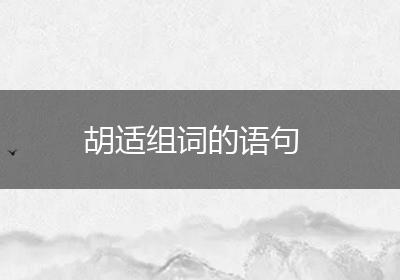 胡适组词的语句