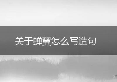 关于蝉翼怎么写造句
