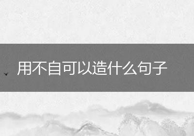 用不自可以造什么句子