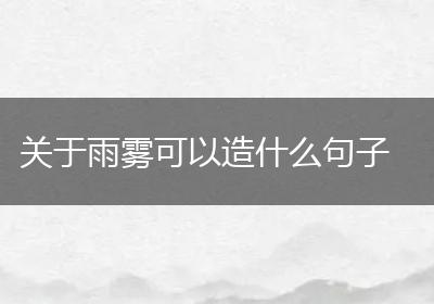 关于雨雾可以造什么句子