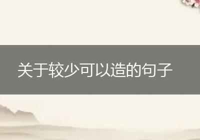 关于较少可以造的句子