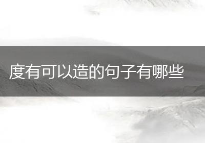 度有可以造的句子有哪些