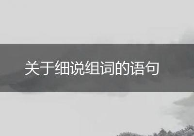 关于细说组词的语句