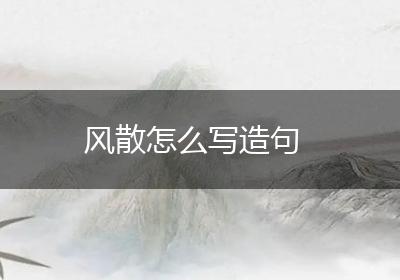 风散怎么写造句