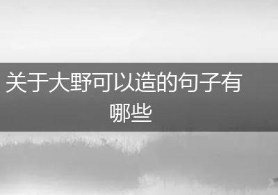 关于大野可以造的句子有哪些