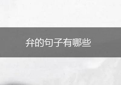 弁的句子有哪些