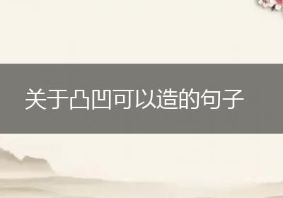 关于凸凹可以造的句子