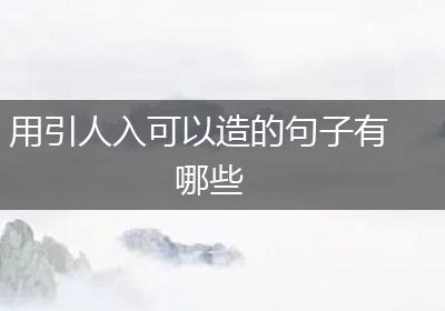 用引人入可以造的句子有哪些
