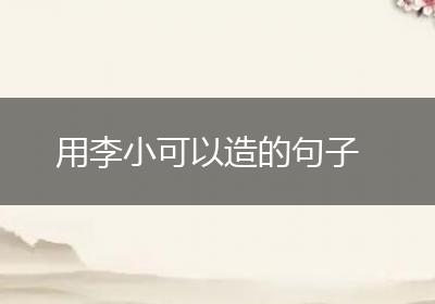 用李小可以造的句子