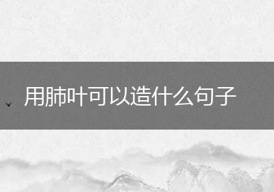用肺叶可以造什么句子