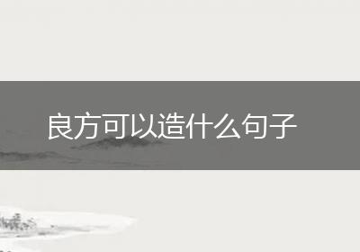 良方可以造什么句子