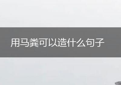 用马粪可以造什么句子