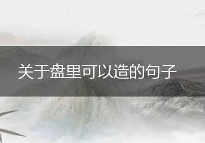 关于盘里可以造的句子