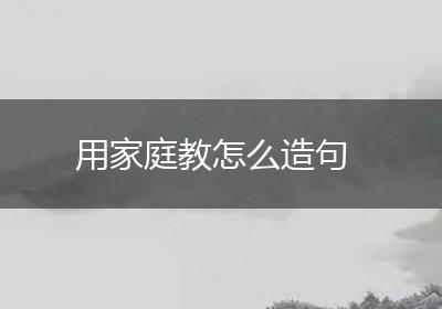 用家庭教怎么造句