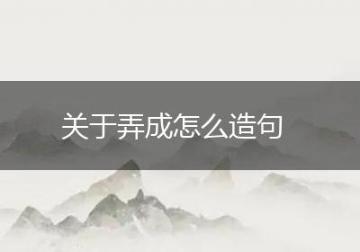 关于弄成怎么造句