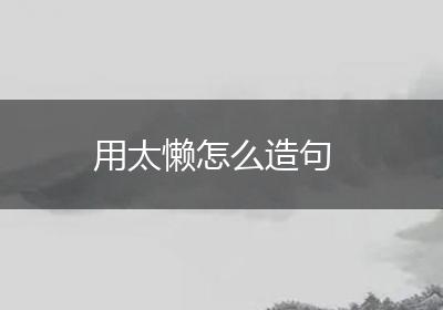 用太懒怎么造句