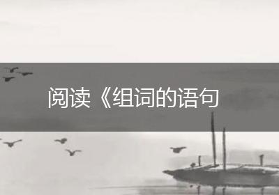 阅读《组词的语句