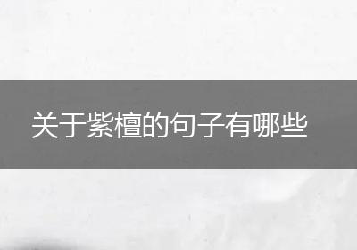 关于紫檀的句子有哪些