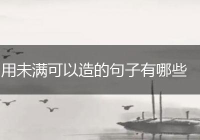 用未满可以造的句子有哪些