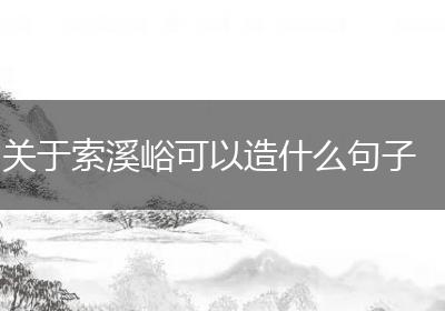 关于索溪峪可以造什么句子