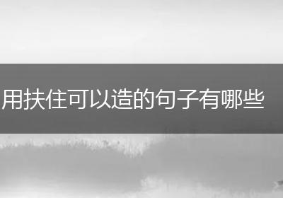 用扶住可以造的句子有哪些