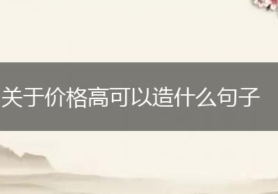 关于价格高可以造什么句子