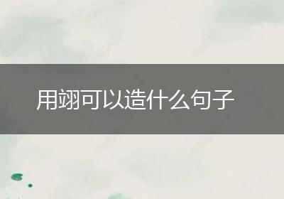 用翊可以造什么句子