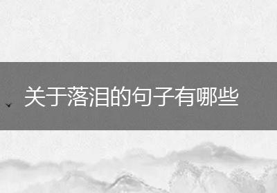 关于落泪的句子有哪些