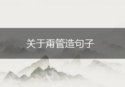 关于甭管造句子