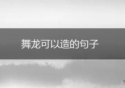 舞龙可以造的句子