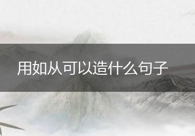 用如从可以造什么句子