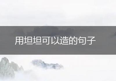 用坦坦可以造的句子