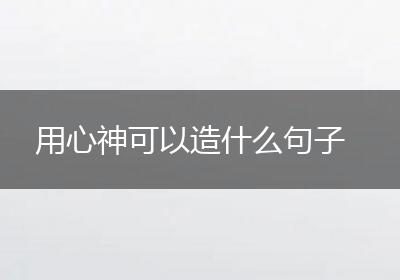 用心神可以造什么句子