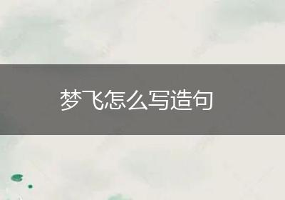 梦飞怎么写造句