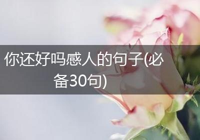 你还好吗感人的句子(必备30句)