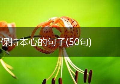 保持本心的句子(50句)