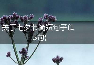 关于七夕节简短句子(15句)