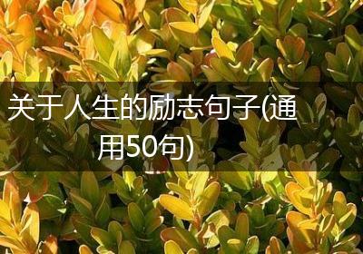 关于人生的励志句子(通用50句)