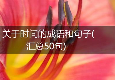 关于时间的成语和句子(汇总50句)