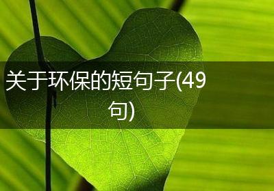 关于环保的短句子(49句)