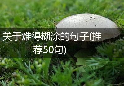 关于难得糊涂的句子(推荐50句)