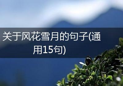 关于风花雪月的句子(通用15句)
