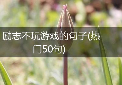 励志不玩游戏的句子(热门50句)