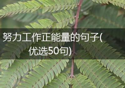 努力工作正能量的句子(优选50句)