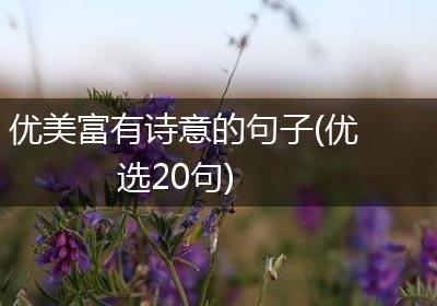 优美富有诗意的句子(优选20句)