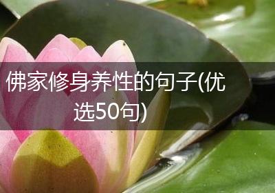 佛家修身养性的句子(优选50句)