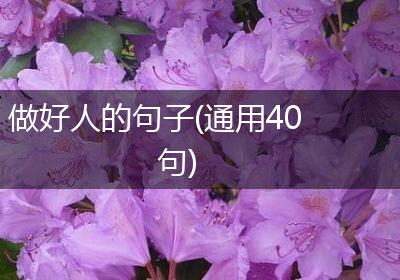 做好人的句子(通用40句)