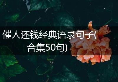 催人还钱经典语录句子(合集50句)