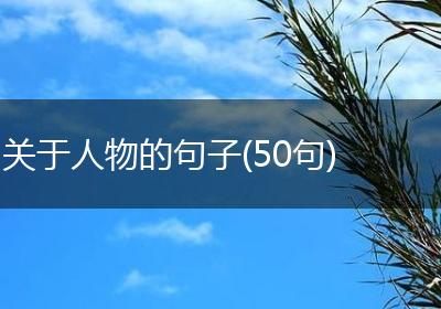 关于人物的句子(50句)