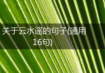 关于云水谣的句子(通用16句)